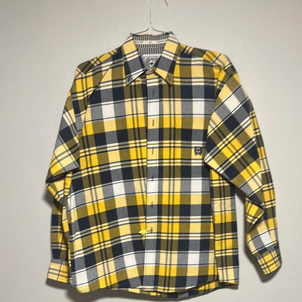 Cinch Yellow and Blue Plaid Shirt
